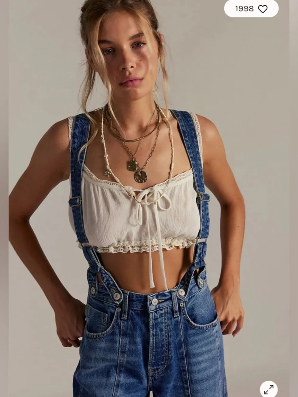 Free People We The Free Berkley Suspender Jeans. NWT. Varsity blues - Picture 4 of 12